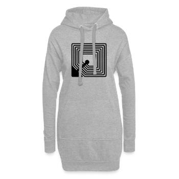 rfid - Sweat-shirt à capuche long Femme - gris chiné - Devant