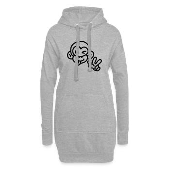 Affe cool - line - Hoodie-Kleid - Grau meliert - Vorne