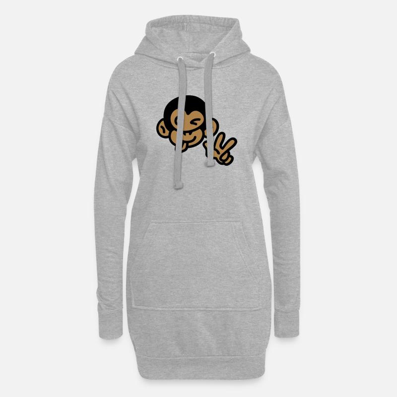 Affe cool - Hoodie-Kleid - Grau meliert