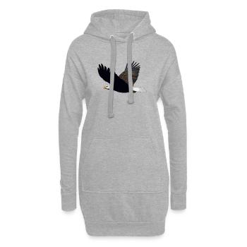 Poison de l'aigle à tête blanche - Sweat-shirt à capuche long Femme - gris chiné - Devant