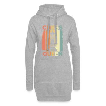 Schach - Hoodie-Kleid - Grau meliert - Vorne