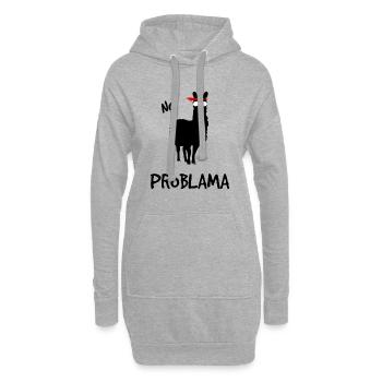 No Problama schwarz - Hoodie-Kleid - Grau meliert - Vorne