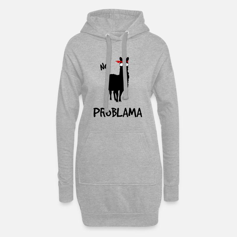 No Problama schwarz - Hoodie-Kleid - Grau meliert