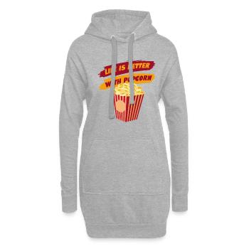 La vie avec des films de pop-corn Salty Popcorn - Sweat-shirt à capuche long Femme - gris chiné - Devant