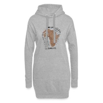 Une vie a vivre! - Sweat-shirt à capuche long Femme - gris chiné - Devant
