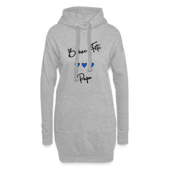 FÊTE DES PÈRES.BONNE FÊTE PAPA. PAPA. BONNE FÊTE - Sweat-shirt à capuche long Femme - gris chiné - Devant