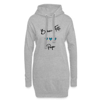 BONNE FÊTE PAPA. PAPA. FÊTE DES PÈRES. BONNE FÊTE - Sweat-shirt à capuche long Femme - gris chiné - Devant
