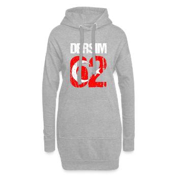 62 Dersim Türkei Hozat Türkiye Tunceli Pertek - Hoodie-Kleid - Grau meliert - Vorne