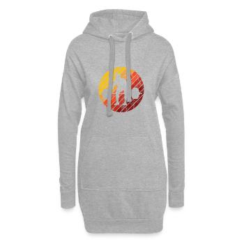 Bodybuilding Bodybuilder GYM Fitnessstudio Retro - Hoodie-Kleid - Grau meliert - Vorne