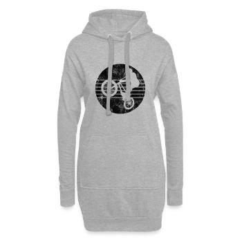 BMX Rad Fahrrad Retro Geschenk Bicycle Motocross - Hoodie-Kleid - Grau meliert - Vorne
