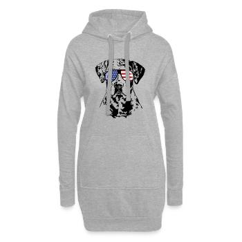 CATAHOULA LEOPARD DOG America Flag Lunettes de soleil - Sweat-shirt à capuche long Femme - gris chiné - Devant