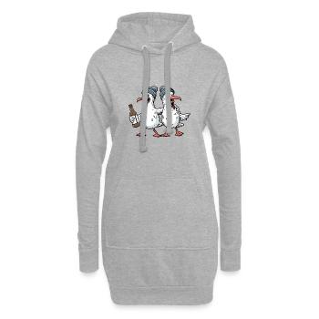 Quartier ivre Seagulls Party Bière Hambourg Chapeau - Sweat-shirt à capuche long Femme - gris chiné - Devant