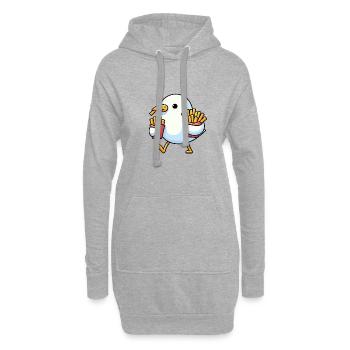 Diète Mouette de la mer du Nord Frites Frites Restauration rapide - Sweat-shirt à capuche long Femme - gris chiné - Devant