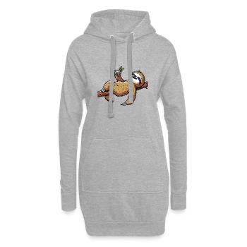 Faisons la fête paresseux Paresseux avec boisson sur Branch Branch - Sweat-shirt à capuche long Femme - gris chiné - Devant