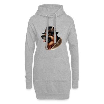 Art du berger allemand - Sweat-shirt à capuche long Femme - gris chiné - Devant
