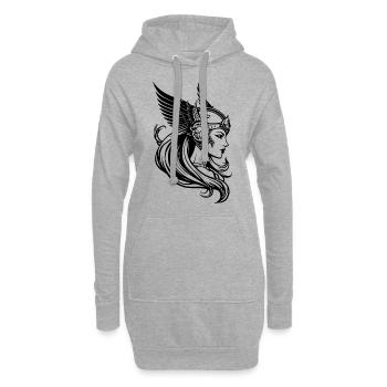 Schildmaid, Walküre, Nordisch, Wikinger, Odin - Hoodie-Kleid - Grau meliert - Vorne