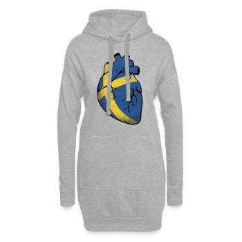 Suède Cœur - Sweat-shirt à capuche long Femme - gris chiné - Devant
