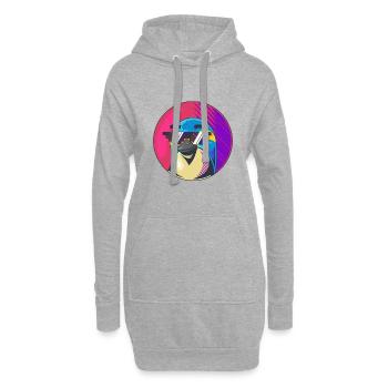 Cool and Fancy Birb with Sunglasses - Hoodie-Kleid - Grau meliert - Vorne