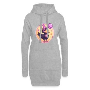 Corbeau corbeau oiseau anniversaire bébé - Sweat-shirt à capuche long Femme - gris chiné - Devant
