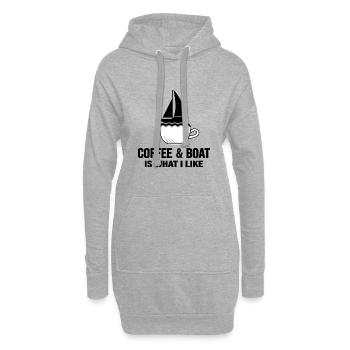 Segelboot ahoi Skipper segeln und kaffee - Hoodie-Kleid - Grau meliert - Vorne