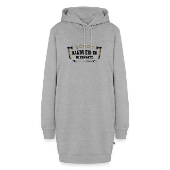 Handwerker im Einsatz Handwerk Mechatroniker Bau - Hoodie-Kleid - Grau meliert - Vorne