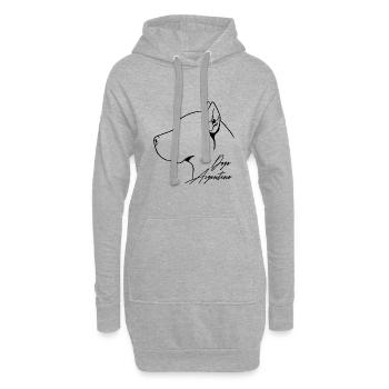 Dogue Argentino Profil Chiens Chien Wilsigns - Sweat-shirt à capuche long Femme - gris chiné - Devant