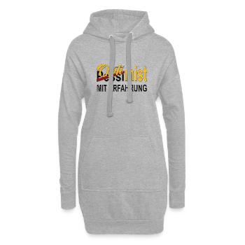 Optimist mit Erfahrung Geschenk - Hoodie-Kleid - Grau meliert - Vorne