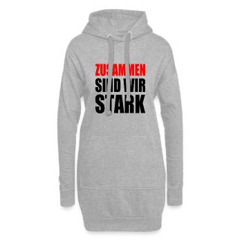 zusammen sind wir stark - Hoodie-Kleid - Grau meliert - Vorne
