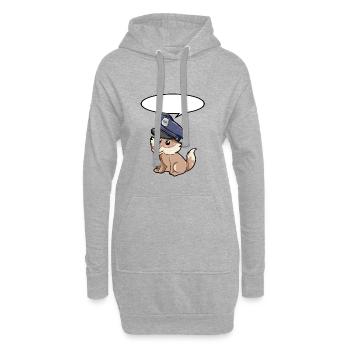 Policier Loup - Sweat-shirt à capuche long Femme - gris chiné - Devant