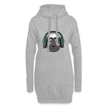 Mouton avec écouteurs - Sweat-shirt à capuche long Femme - gris chiné - Devant