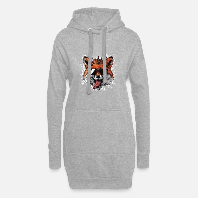 Fuchs Comic - Hoodie-Kleid - Grau meliert
