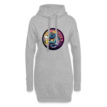 Bande dessinée de bière caméléon - Sweat-shirt à capuche long Femme - gris chiné - Devant
