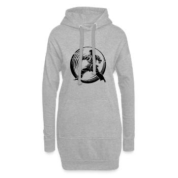 Karate Silhouette - Hoodie-Kleid - Grau meliert - Vorne