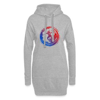 Surfer Silhouette Bunt - Hoodie-Kleid - Grau meliert - Vorne