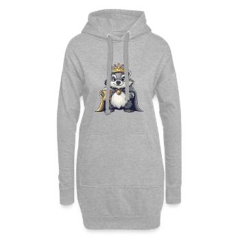 Hérisson Bière Drôle - Sweat-shirt à capuche long Femme - gris chiné - Devant