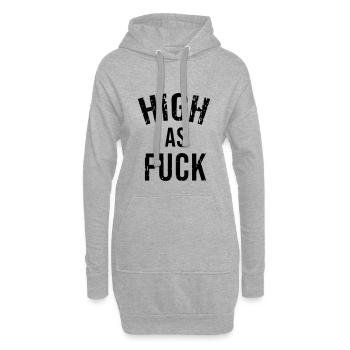 High as fuck - Hoodie-Kleid - Grau meliert - Vorne