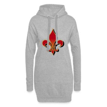 Rotes Lilien Symbol Schatten - Hoodie-Kleid - Grau meliert - Vorne