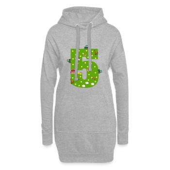 5. Geburtstag Junge Mädchen 5 Jahre Bauer Landwirt - Hoodie-Kleid - Grau meliert - Vorne