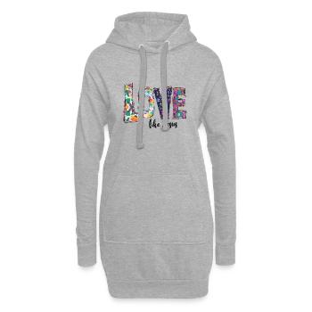 Liebe wie Jesus - Hoodie-Kleid - Grau meliert - Vorne
