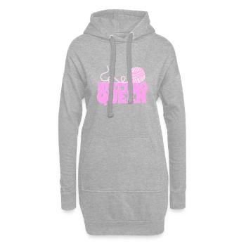 Die Königin des Strickens - Hoodie-Kleid - Grau meliert - Vorne