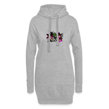 Geschriebene Sonne und Tulpen 1 - Hoodie-Kleid - Grau meliert - Vorne