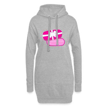 Cadeau imessage Girl Power - Sweat-shirt à capuche long Femme - gris chiné - Devant