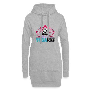 Yoga is a super power - Hoodie-Kleid - Grau meliert - Vorne