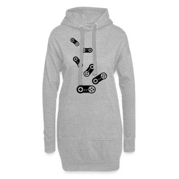 Icône de manette de jeu Gamer - Sweat-shirt à capuche long Femme - gris chiné - Devant