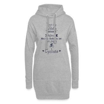 les meilleurs bébés ont un papa Cycliste - Sweat-shirt à capuche long Femme - gris chiné - Devant