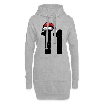 11 Numéro Noël - Sweat-shirt à capuche long Femme - gris chiné - Devant