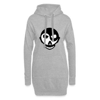 ying yang tete mort skull dead logo - Sweat-shirt à capuche long Femme - gris chiné - Devant