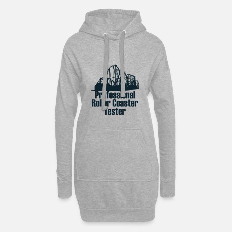 achterbahn freizeitpark Tester geschenk Spruch - Hoodie-Kleid - Grau meliert