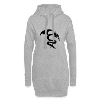 Ein Drache Drachen - Hoodie-Kleid - Grau meliert - Vorne