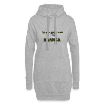 La truite Pick me - Sweat-shirt à capuche long Femme - gris chiné - Devant